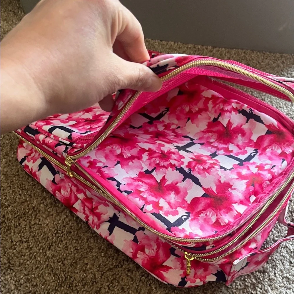 Isaac Mizrahi Pink Floral Travel Bag - Picture 5 of 9